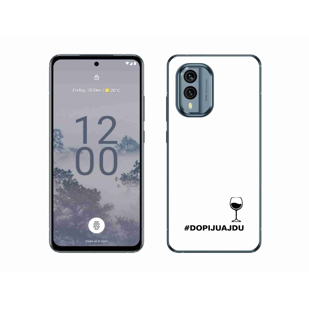 Gélový kryt mmCase na Nokia X30 5G - vínny motív biele pozadie