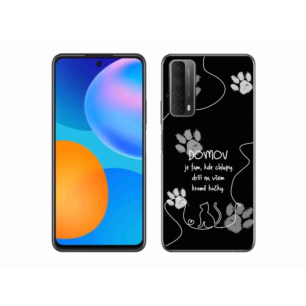 Gélový kryt mmCase na Huawei P Smart (2021) - mačacie motív čierne pozadie