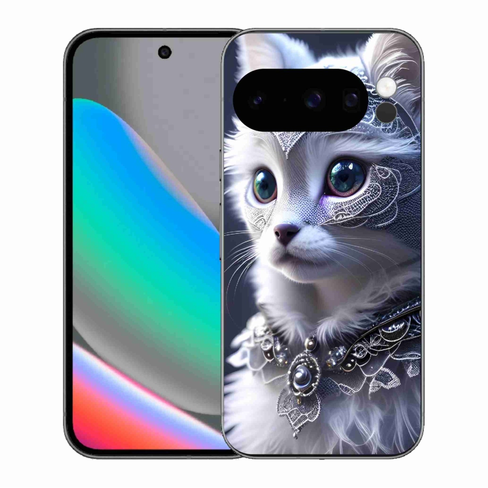 Gélový kryt mmCase na Google Pixel 10 Pro - biela mačka