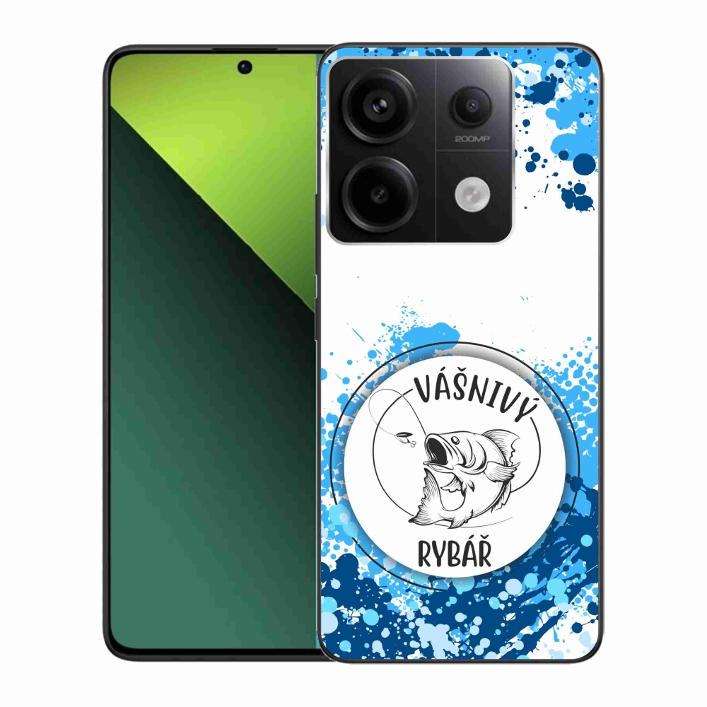 Gélový kryt mmCase na Xiaomi Redmi Note 13 Pro 5G/Poco X6 5G - vášnivý rybár biele pozadie