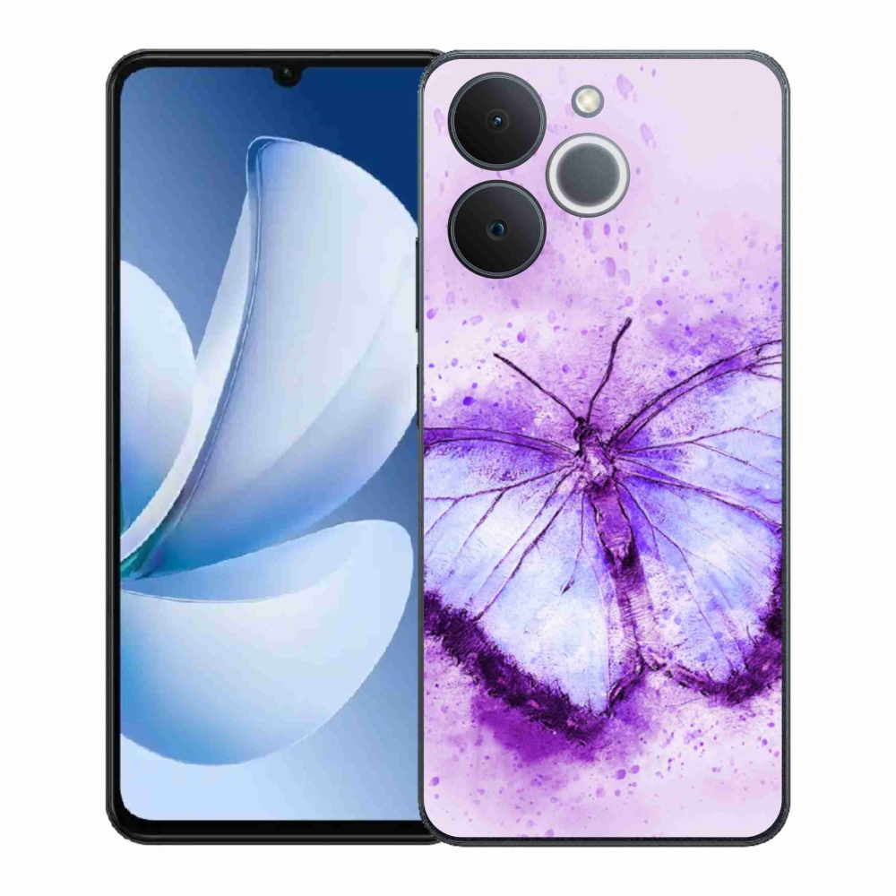 Gélový kryt mmCase na Realme Note 70T - fialový motýľ