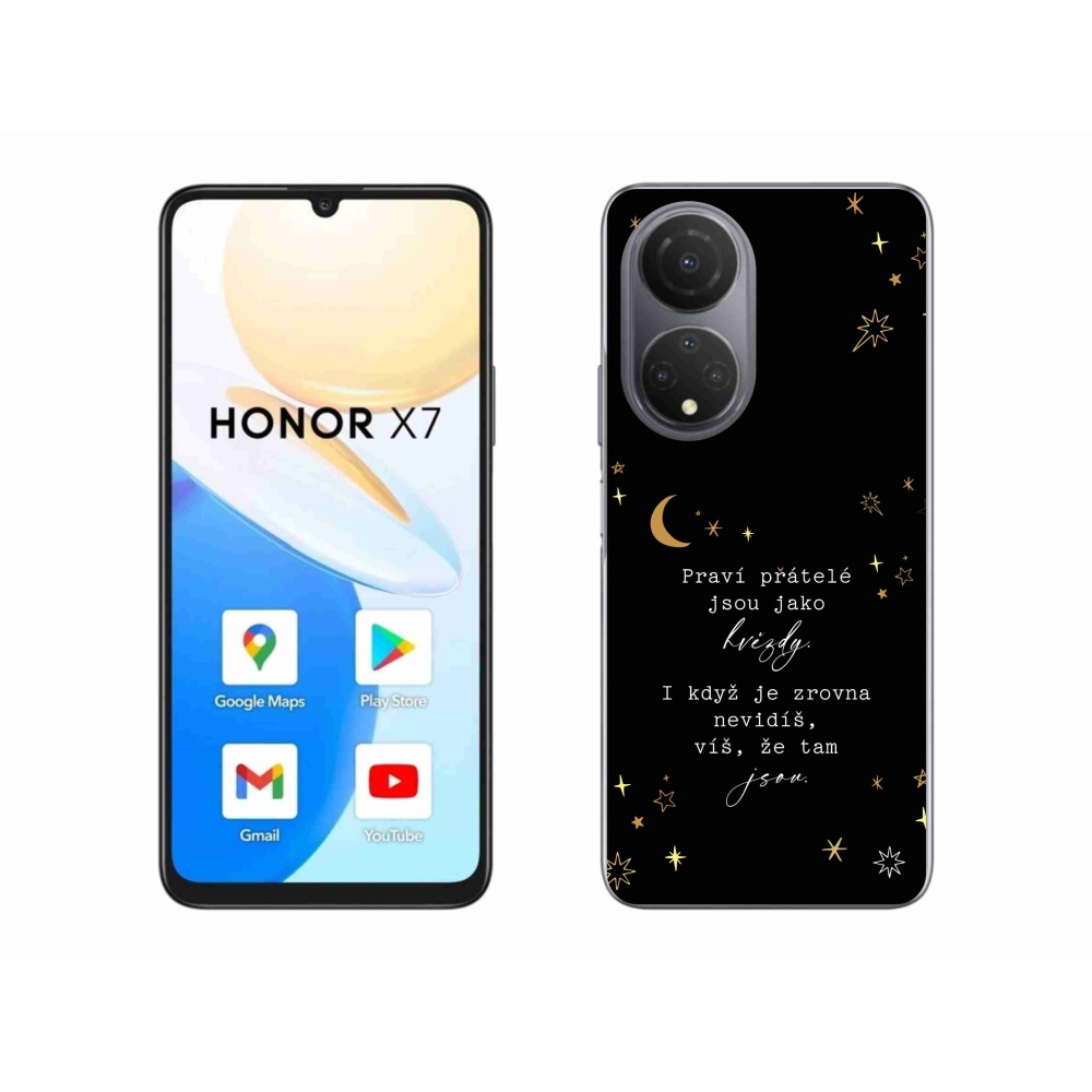 Gélový kryt mmCase na Honor X7 - citát 6 čierne pozadie