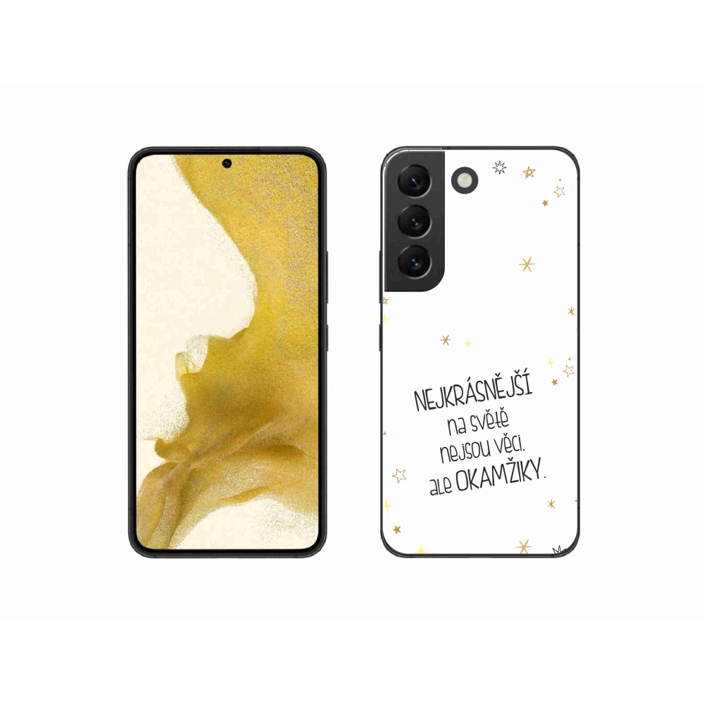 Gélový kryt mmCase na Samsung Galaxy S22 5G - citát 4 biele pozadie