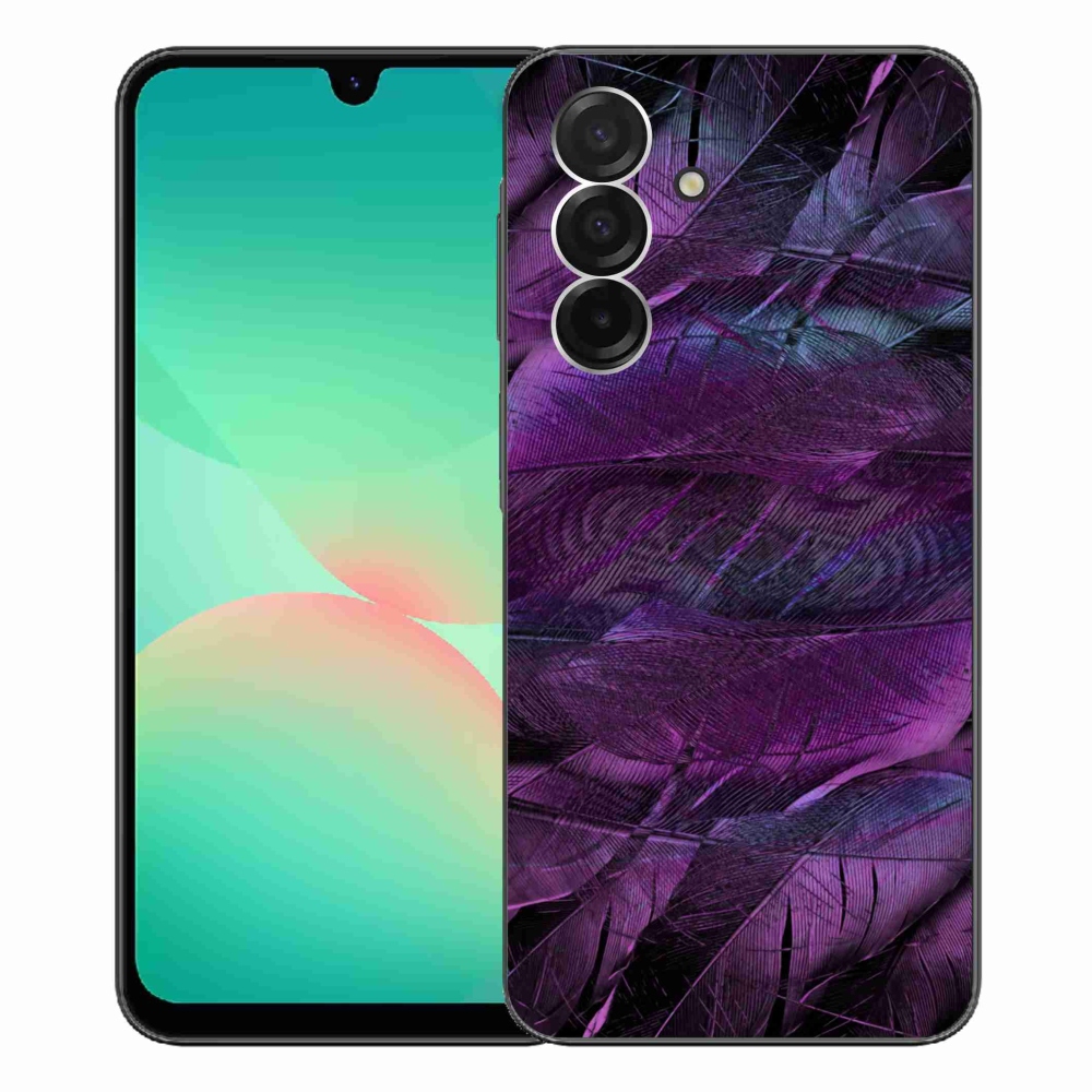 Gélový kryt mmCase na Samsung Galaxy A26 5G - fialové pierka