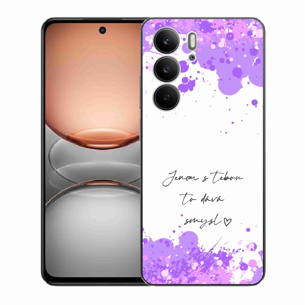 Gélový kryt mmCase na Realme C75 - zamilovaný text biele pozadie