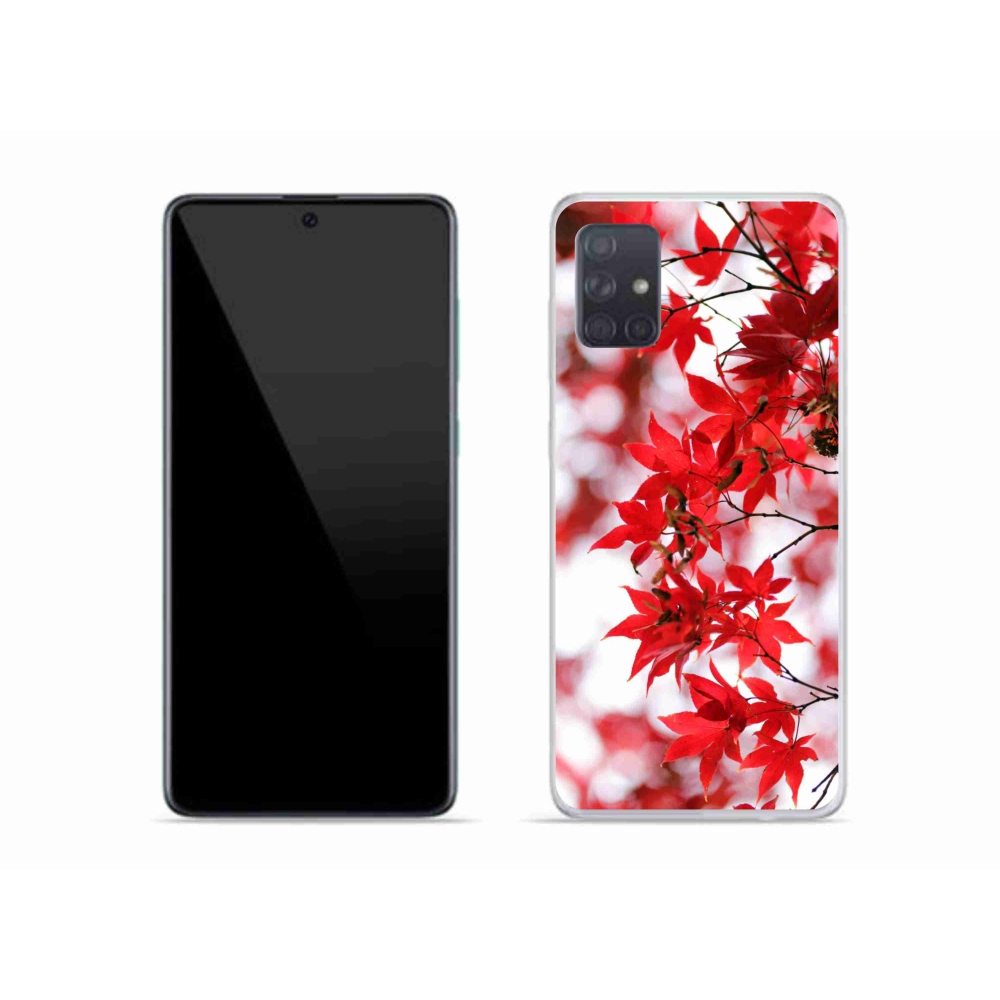Gélový kryt mmCase na Samsung Galaxy A51 - červené listy