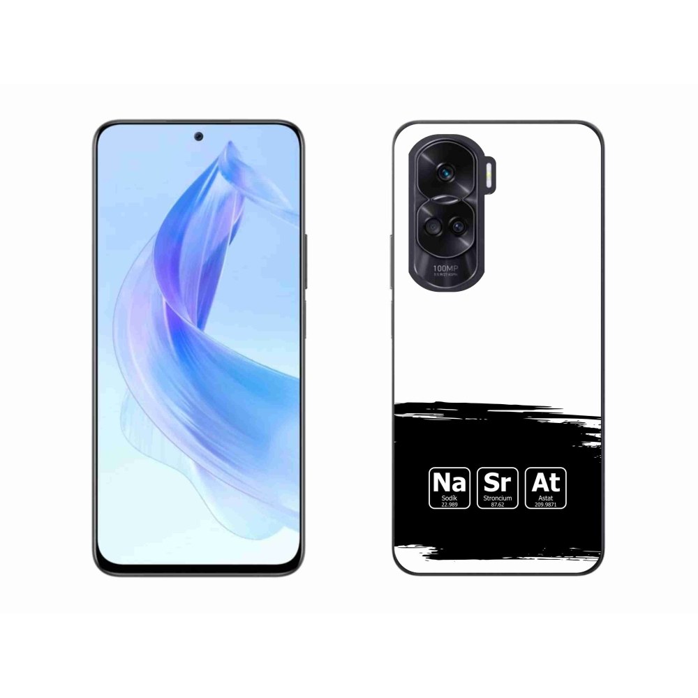 Gélový kryt mmCase na Honor 90 Lite - chemické prvky čiernobiele pozadie