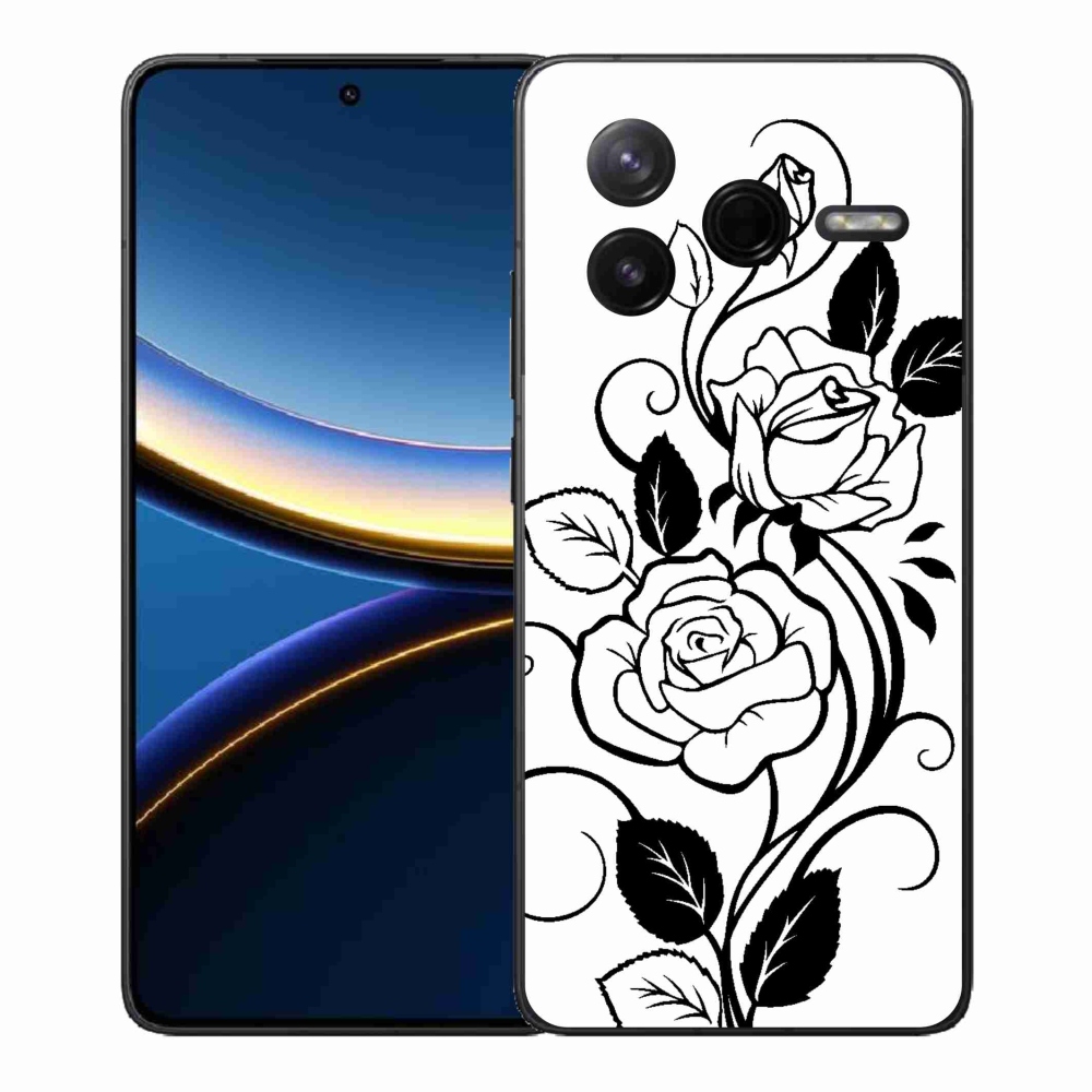 Gélový kryt mmCase na Xiaomi Poco F7 Pro - čiernobiela ruža