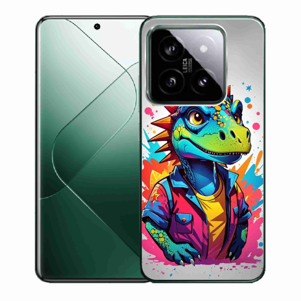 Gélový kryt mmCase na Xiaomi 14 - farebný dinosaurus