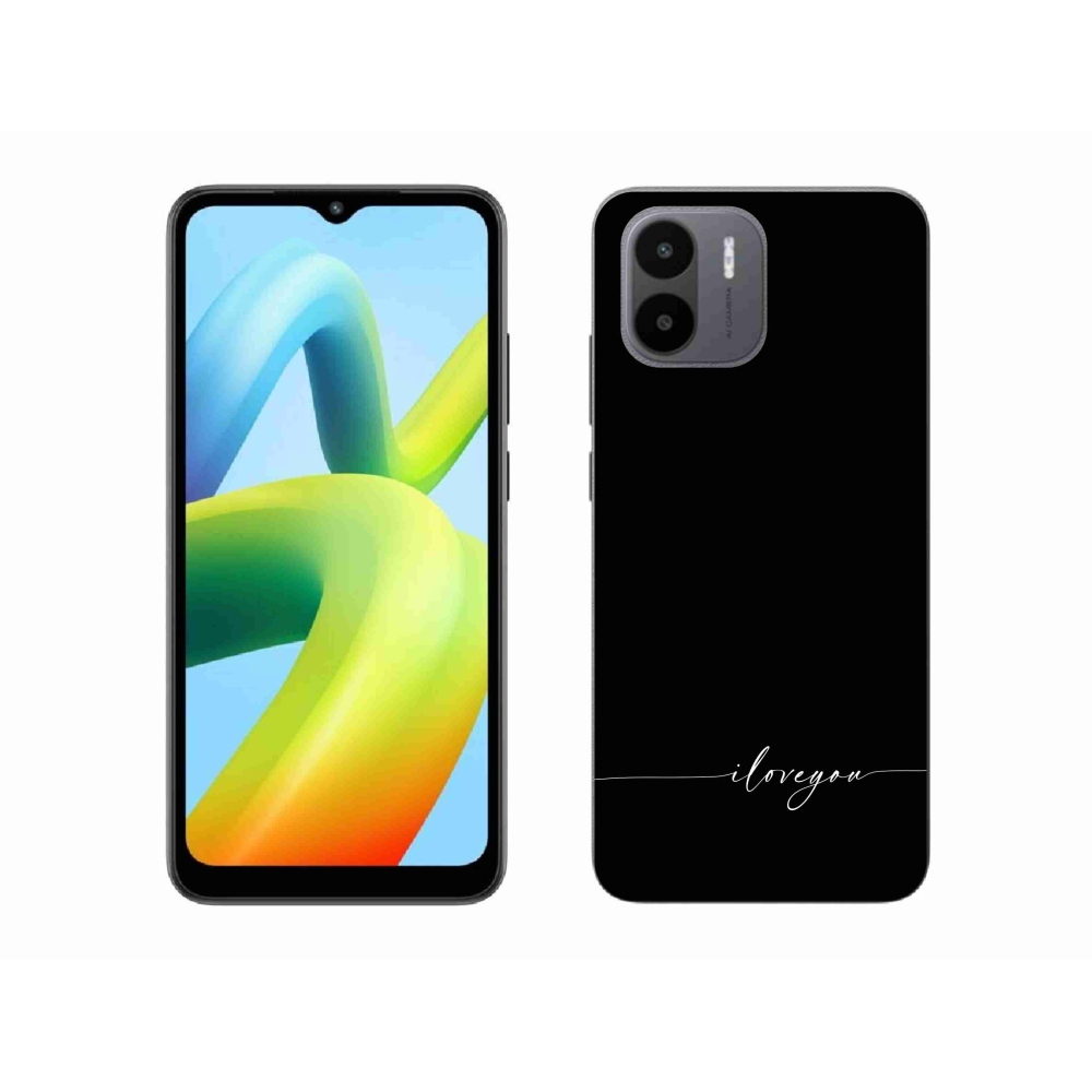 Gélový kryt mmCase na Xiaomi Redmi A1 - I love you čierne pozadie