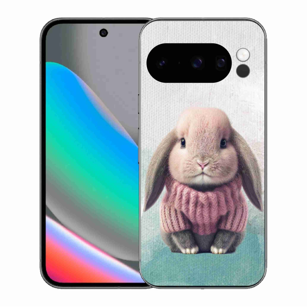 Gélový kryt mmCase na Google Pixel 10 Pro - zajačik vo svetri