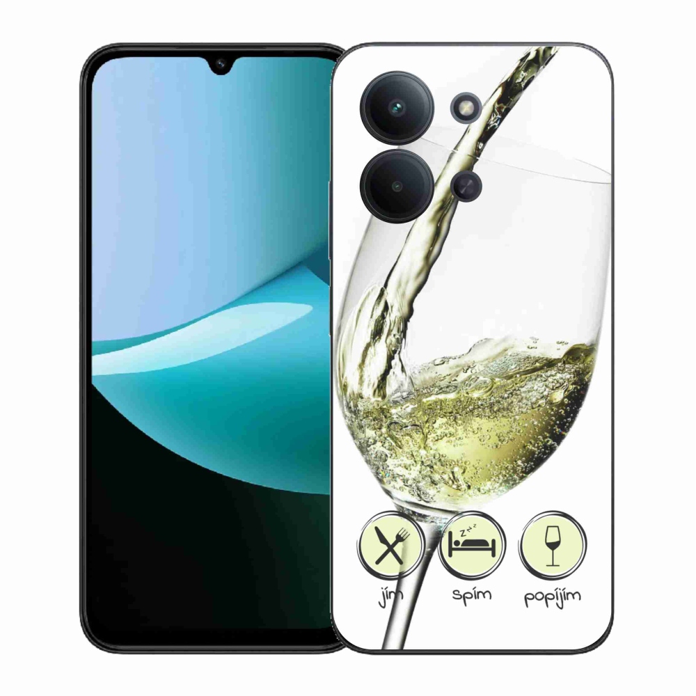 Gélový kryt mmCase na Xiaomi Redmi 15C 4G (171mm)/Poco C85 4G (171mm) - pohár vína bielej