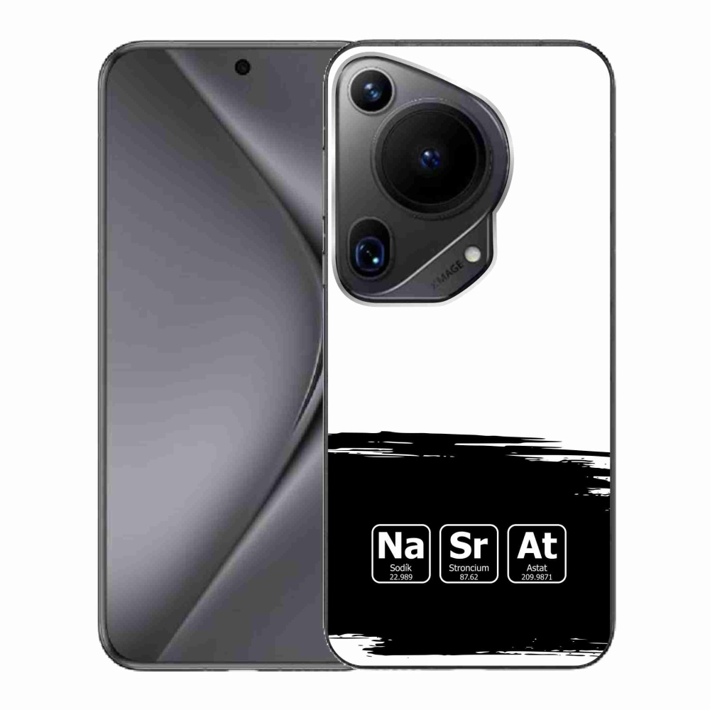 Gélový kryt mmCase na Huawei Pura 70 Ultra - chemické prvky čiernobiele pozadie