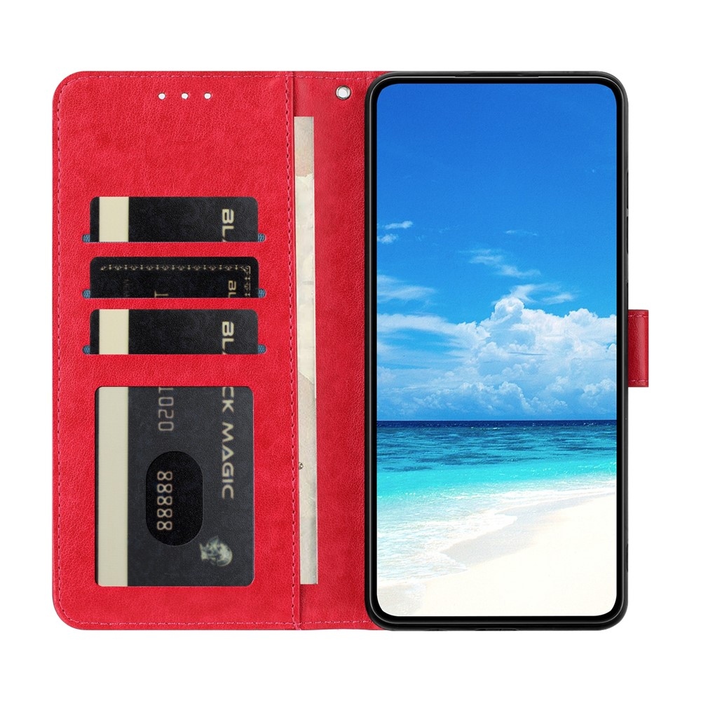 Floral Butterfly knižkové púzdro na Xiaomi 15T Pro - červené