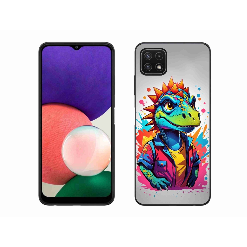 Gélový kryt mmCase na Samsung Galaxy A22 5G - farebný dinosaurus