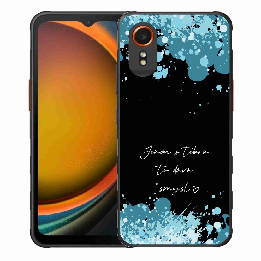 Gélový kryt mmCase na Samsung Galaxy Xcover 7 - zamilovaný text čierne pozadie