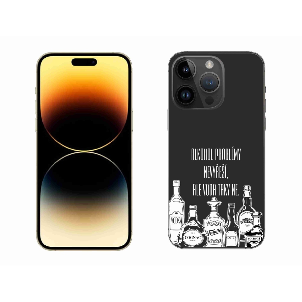Gélový kryt mmCase na iPhone 14 Pro Max 6.7 - vtipný text čierne pozadie