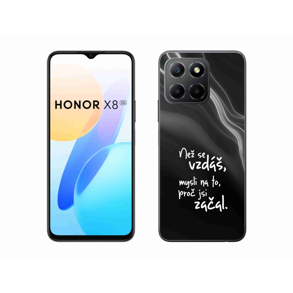Gélový kryt mmCase na Honor X8 5G/Honor 70 Lite 5G - citát 2 čierne pozadie