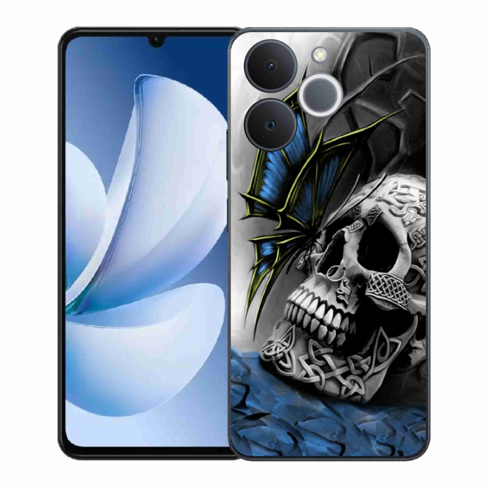 Gélový kryt mmCase na Realme Note 70T - motýľ a lebka