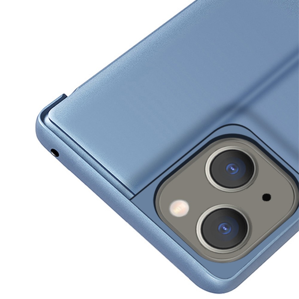 Surface zatvárací kryt s priehľadným predkom na iPhone 15 - modrý