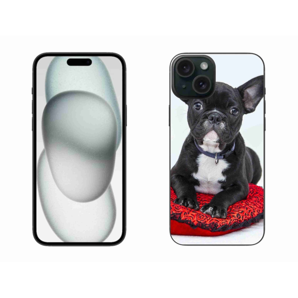 Gélový obal mmCase na iPhone 15 Plus - buldog