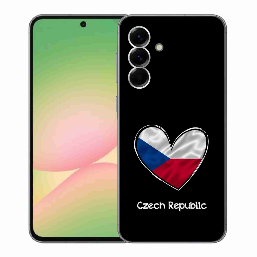 Gélový kryt mmCase na Samsung Galaxy A56 5G - vlajka srdca čierne pozadie