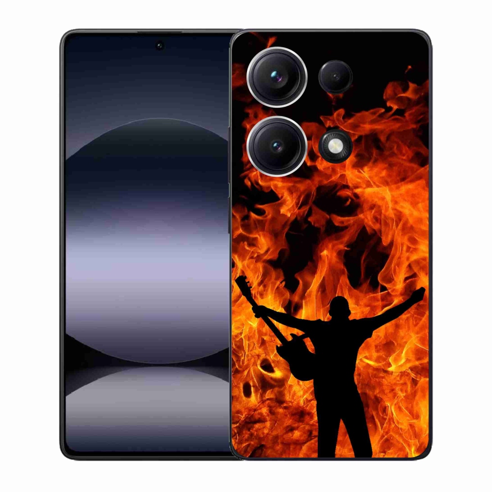 Gélový kryt mmCase na Xiaomi Redmi Note 14S - muzikant a oheň