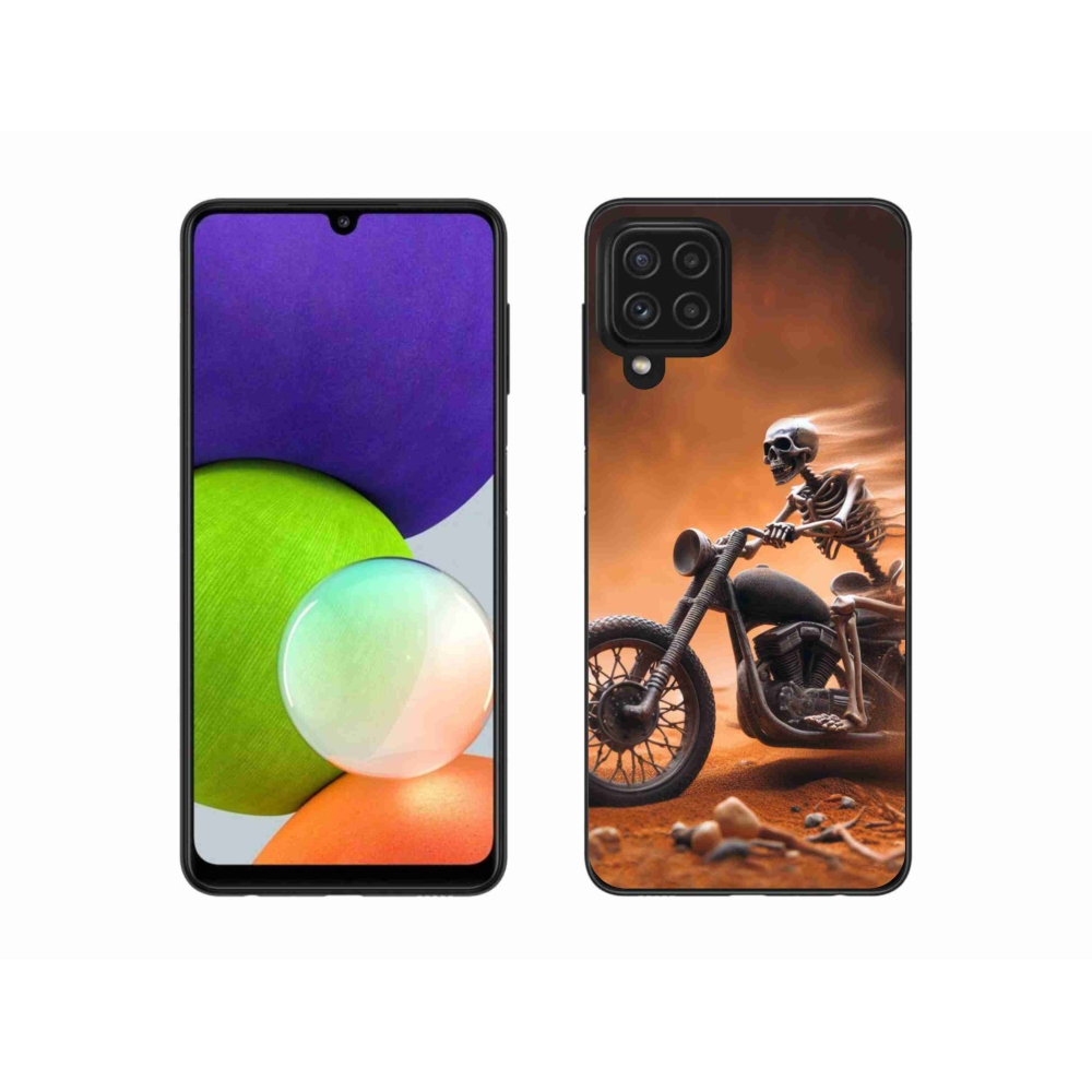 Gélový kryt mmCase na Samsung Galaxy A22 4G - kostra na motorke