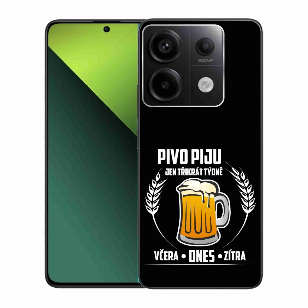 Gélový kryt mmCase na Xiaomi Redmi Note 13 Pro 5G/Poco X6 5G - pivný motív čierne pozadie