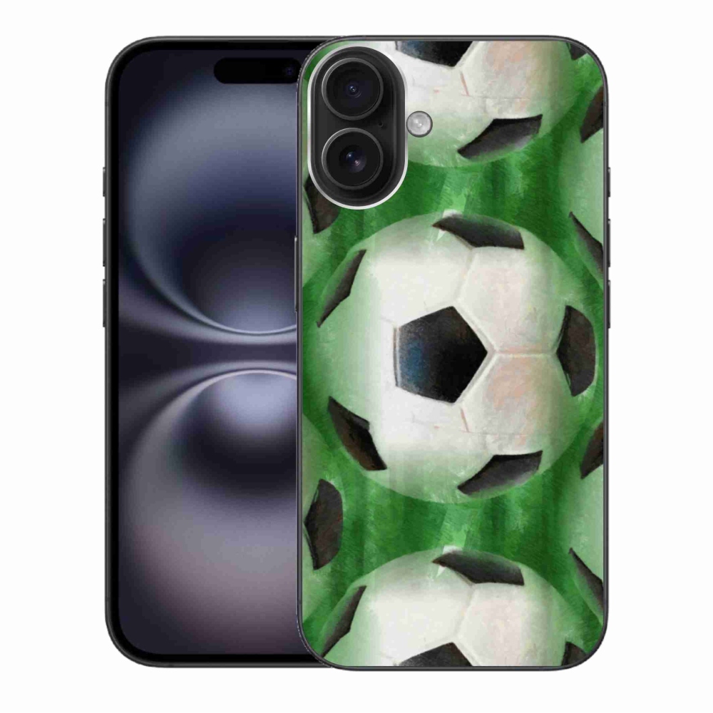 Gélový kryt mmCase na iPhone 16 Plus - futbalová lopta