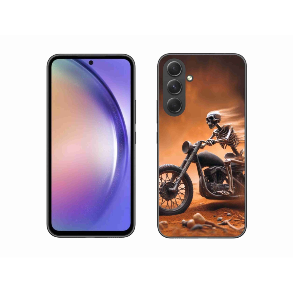 Gélový kryt mmCase na Samsung Galaxy A54 5G - kostra na motorke