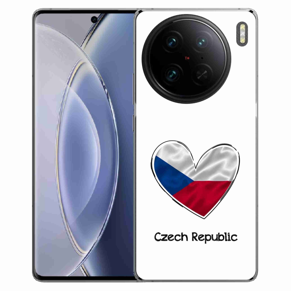Gélový kryt mmCase na Vivo X90 Pro - vlajka srdca biele pozadie