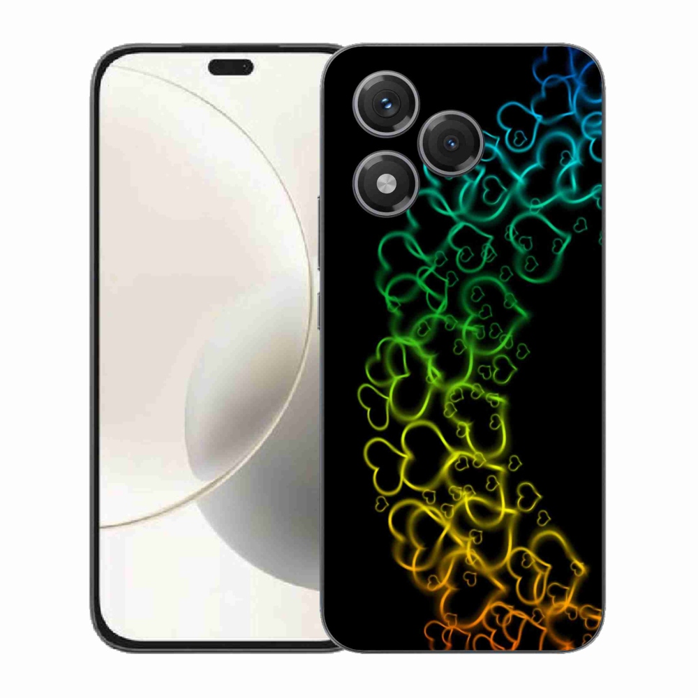 Gélový kryt mmCase na Honor 400 Lite - farebné srdiečka