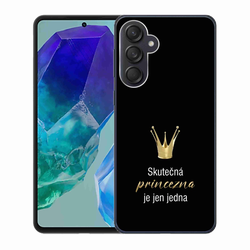 Gélový kryt mmCase na Samsung Galaxy M55 5G - skutočná princezná čierne pozadie