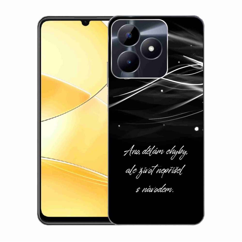 Gélový kryt mmCase na Realme C51/C53 - citát čierne pozadie