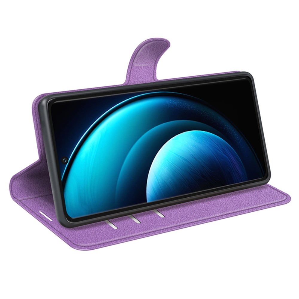 Litchi knižkové púzdro na Vivo X100 Pro 5G - fialové