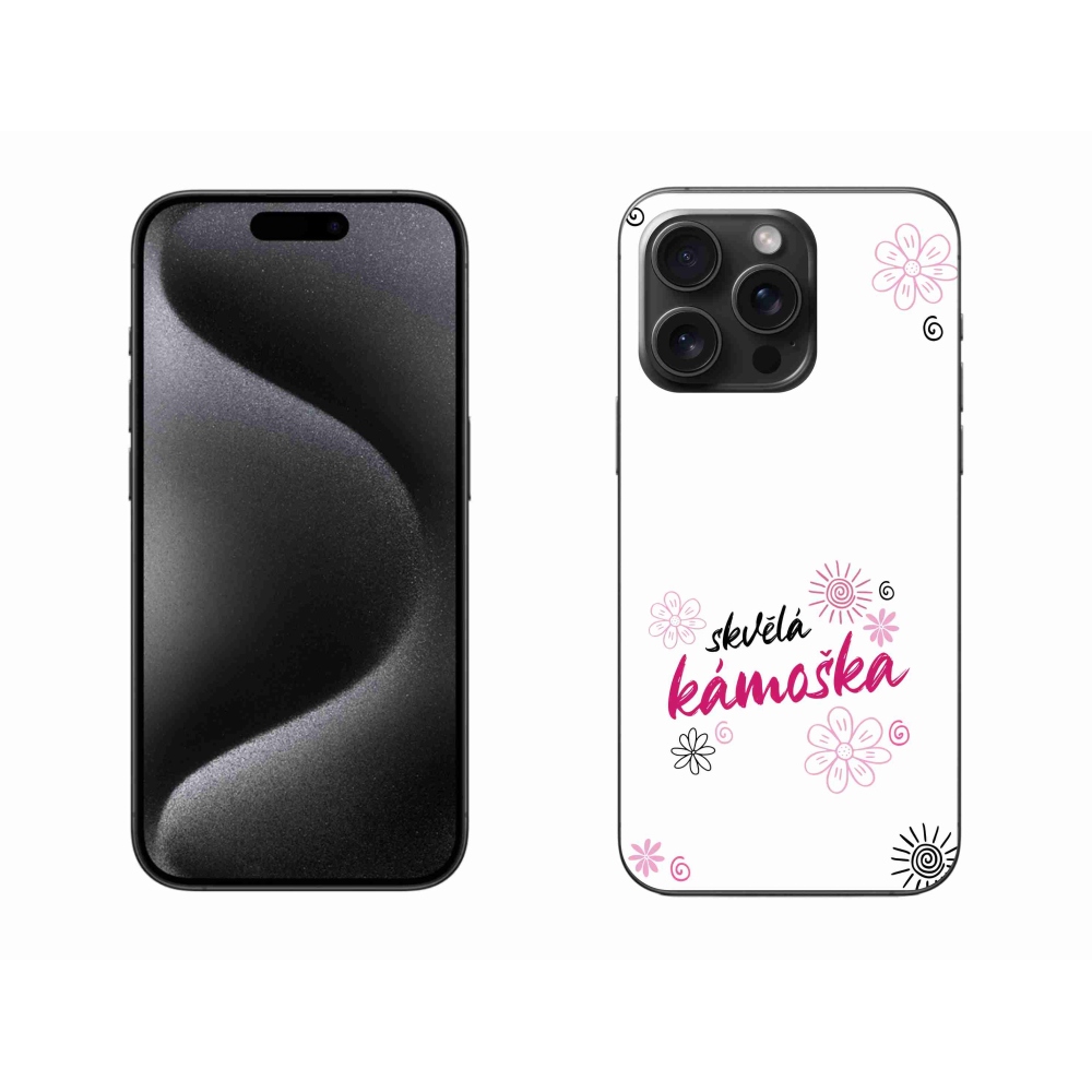 Gélový kryt mmCase na iPhone 15 Pro Max - skvelá kamoška biele pozadie