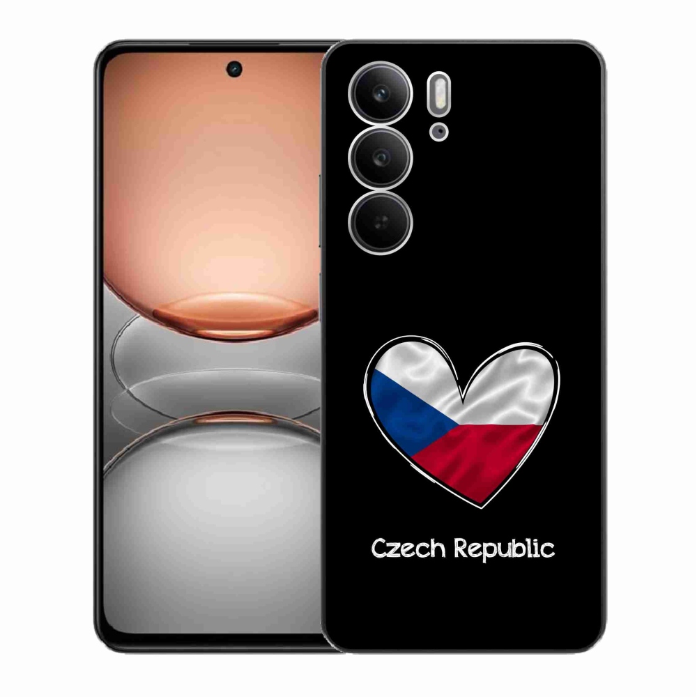 Gélový kryt mmCase na Realme C75 - vlajka srdca čierne pozadie