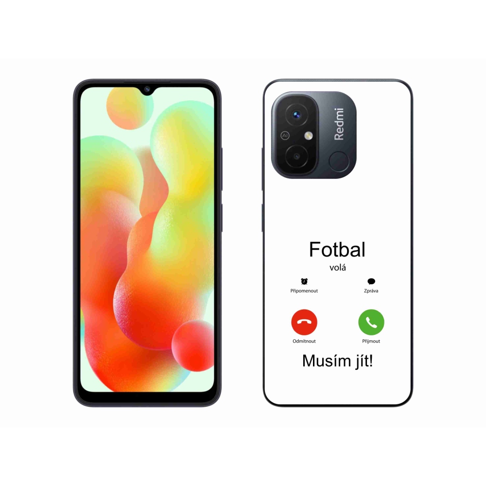 Gélový kryt mmCase na Xiaomi Redmi 12C - futbal volá biele pozadie