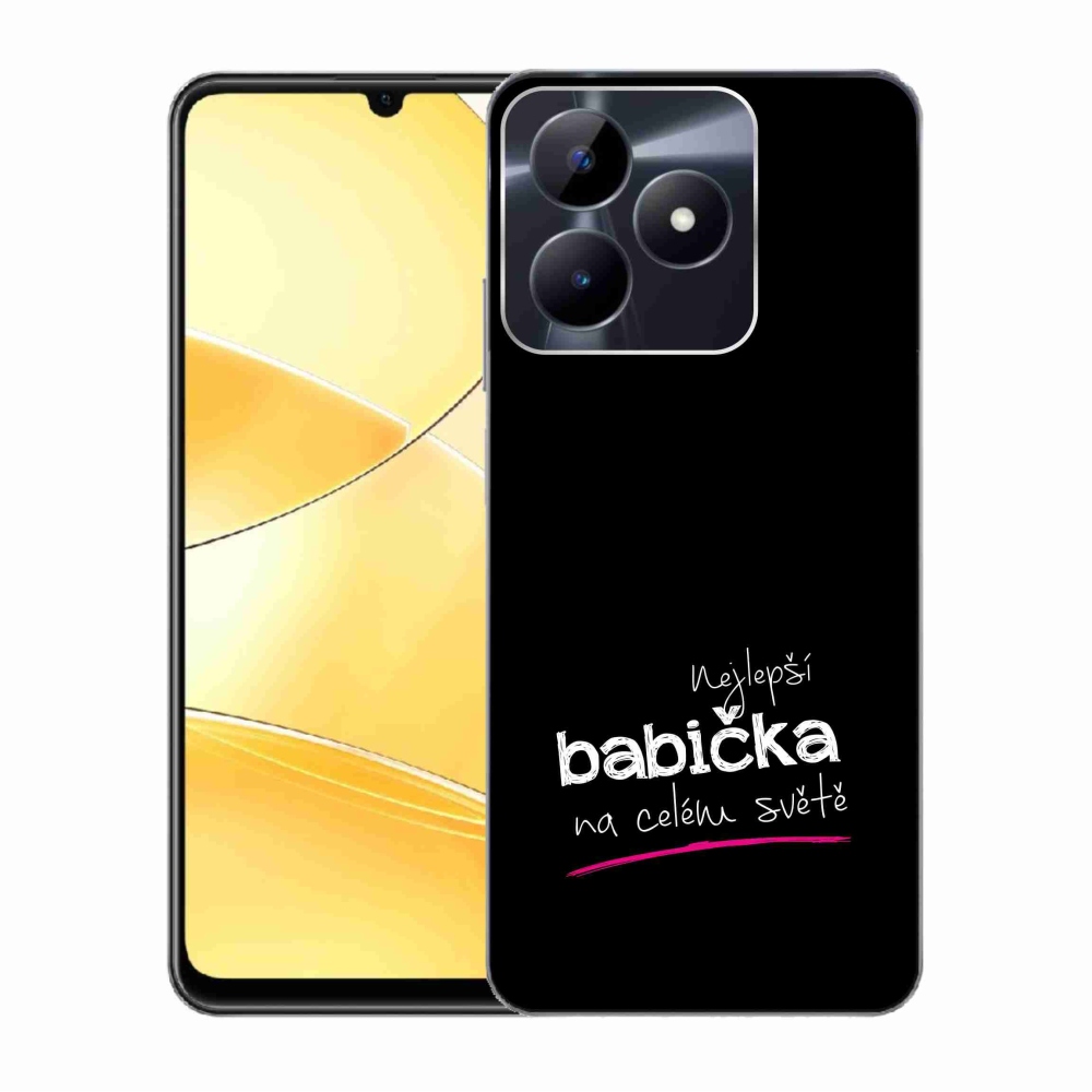 Gélový kryt mmCase na Realme C51/C53 - najlepšia babička 4 čierne pozadie
