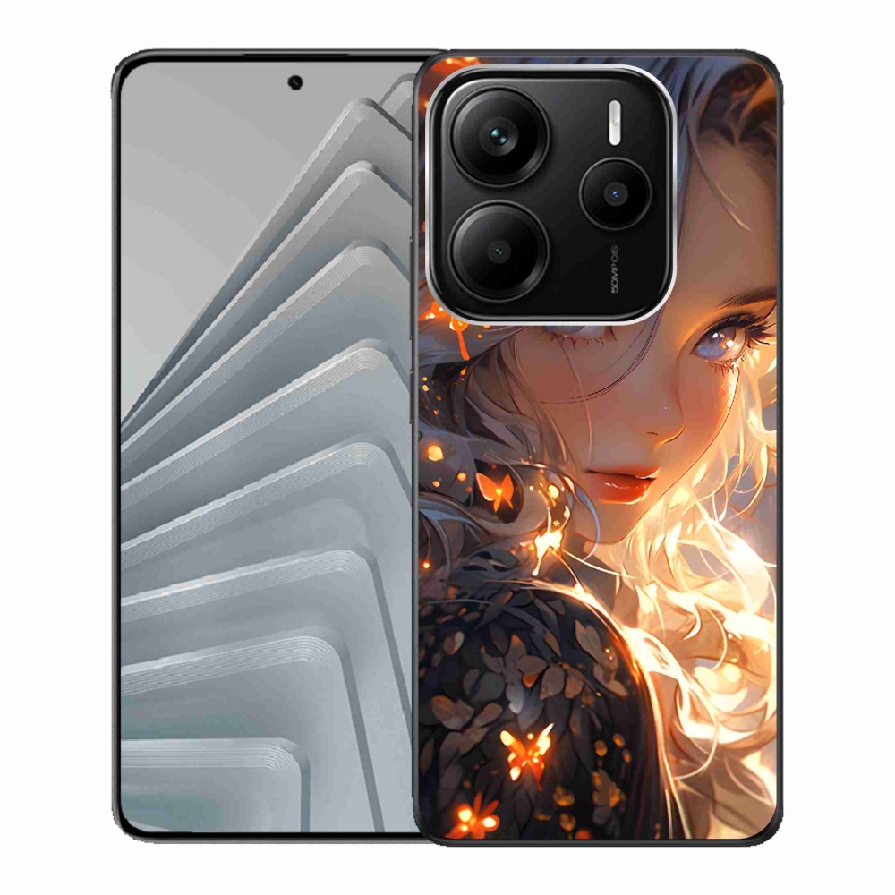Gélový kryt mmCase na Xiaomi Redmi Note 14 5G - dievča a motýli