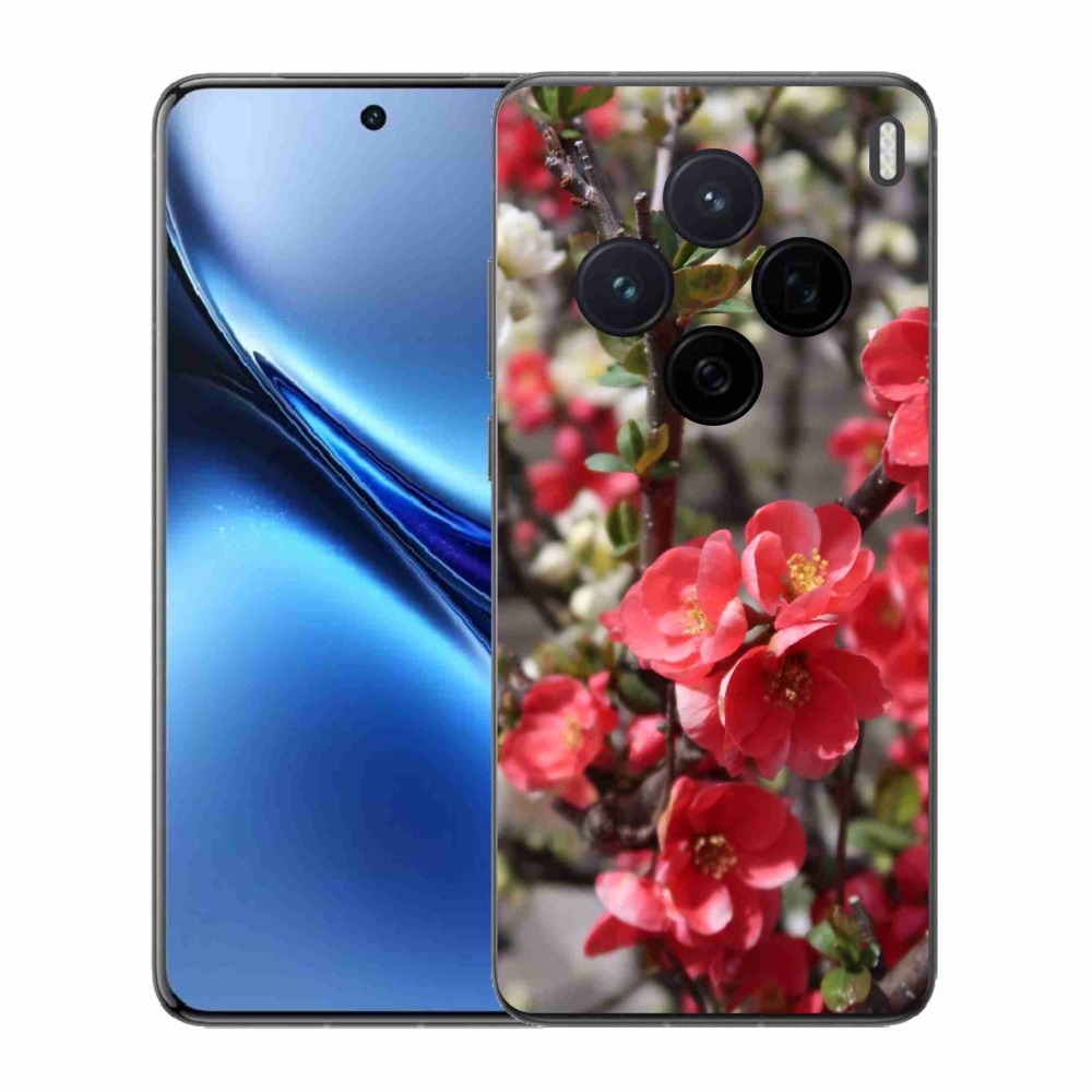 Gélový kryt mmCase na Vivo X200 5G - červené kvety