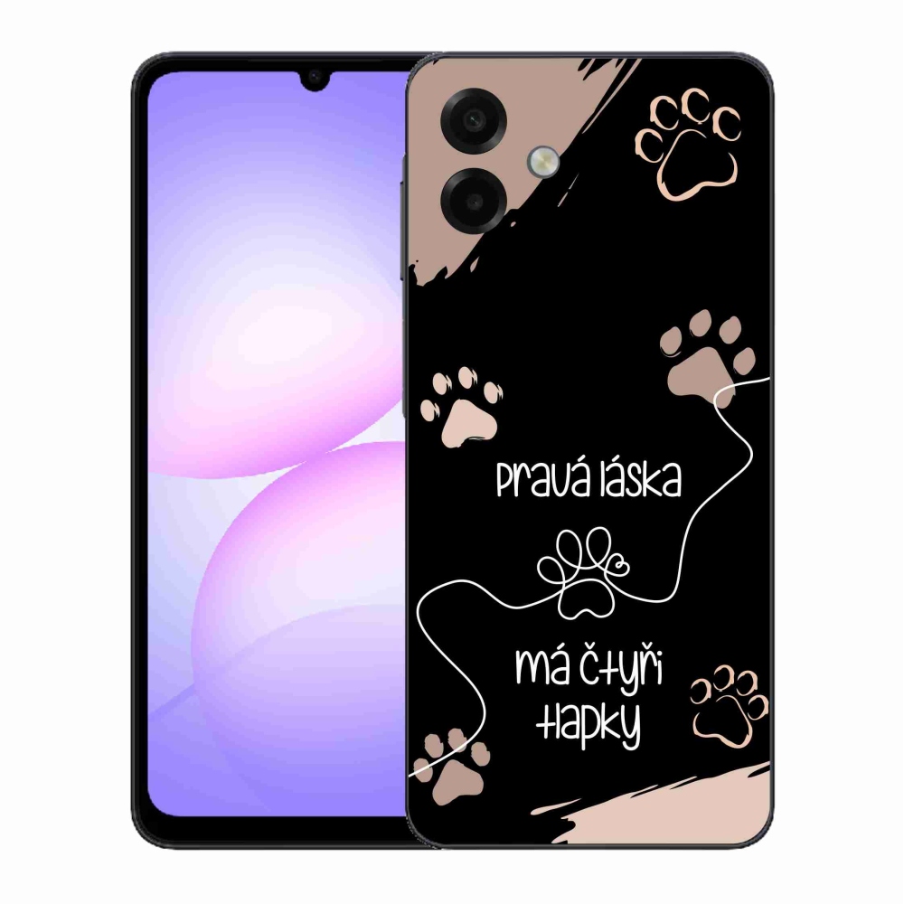 Gélový kryt mmCase na Samsung Galaxy A07 4G - psí motív 1 čierne pozadie