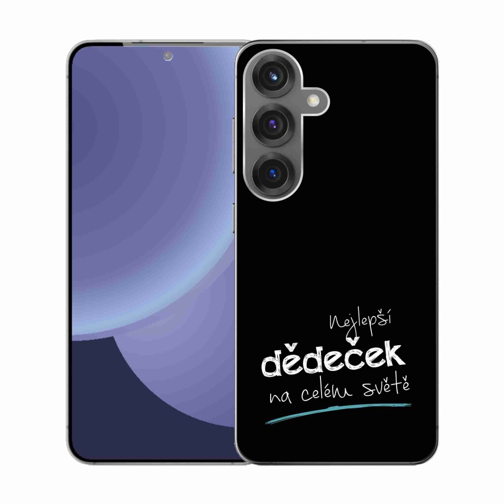 Gélový kryt mmCase na Samsung Galaxy S25 - najlepší dedko 3 čierne pozadie