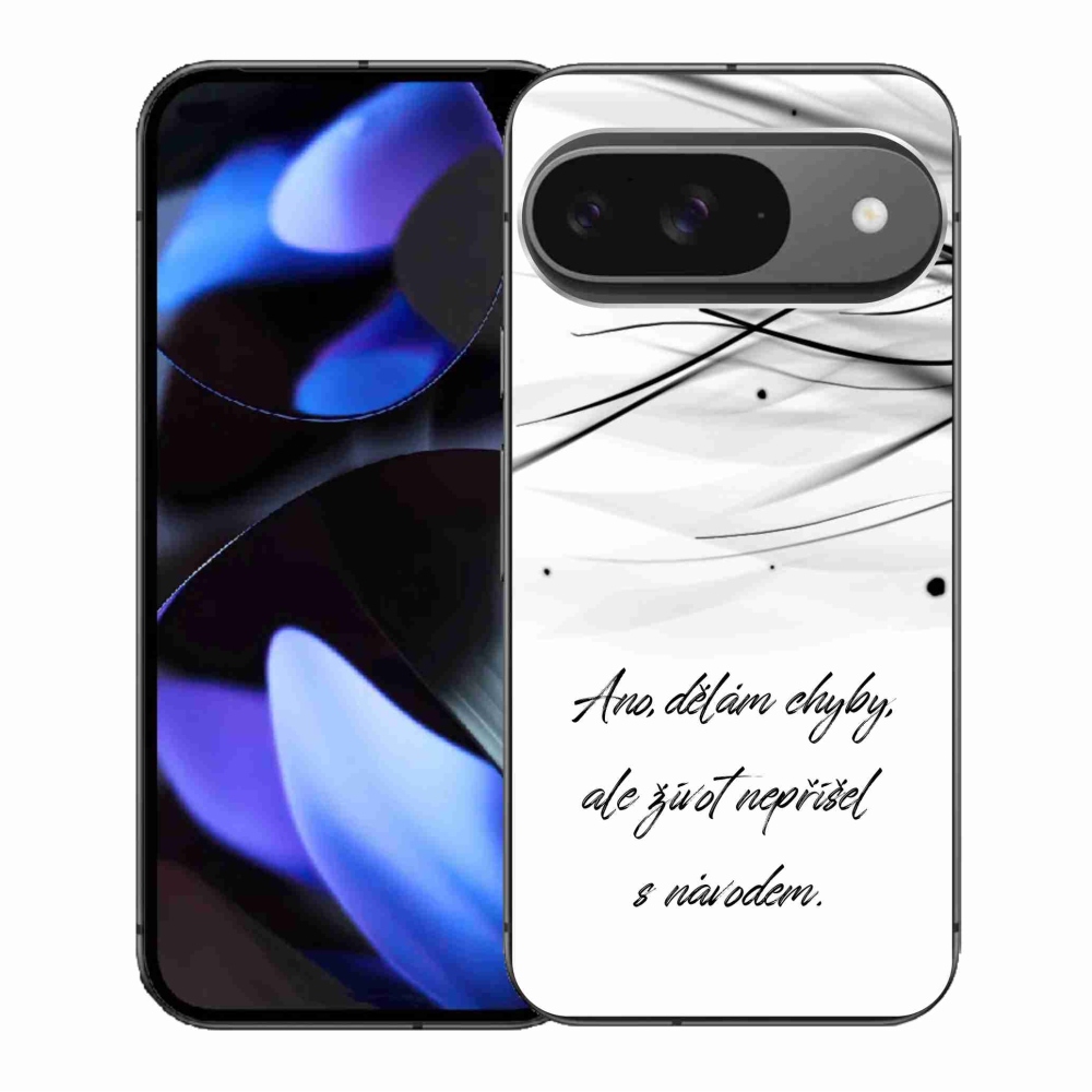 Gélový kryt mmCase na Google Pixel 9/9 Pro - citát biele pozadie