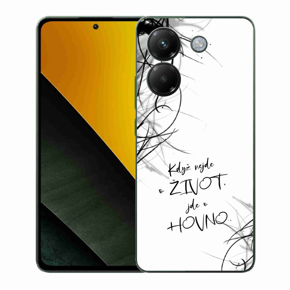 Gélový kryt mmCase na Xiaomi Poco M7 Pro 5G - vtipný text 16 biele pozadie