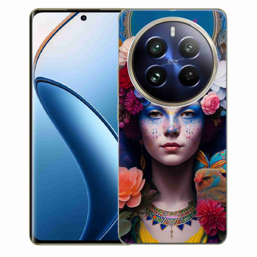 Gélový kryt mmCase na Realme 12 Pro 5G/12 Pro+ 5G - žena s kvetinami