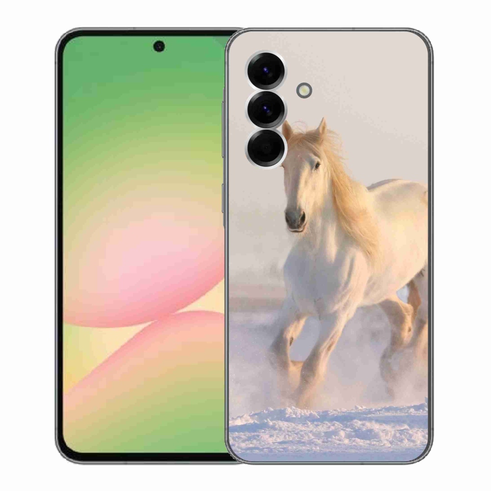 Gélový kryt mmCase na Samsung Galaxy A56 5G - kôň v snehu