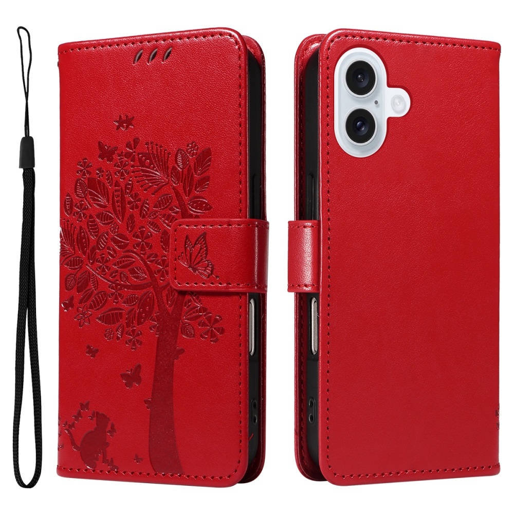 Trees knižkové púzdro na iPhone 17 - červené