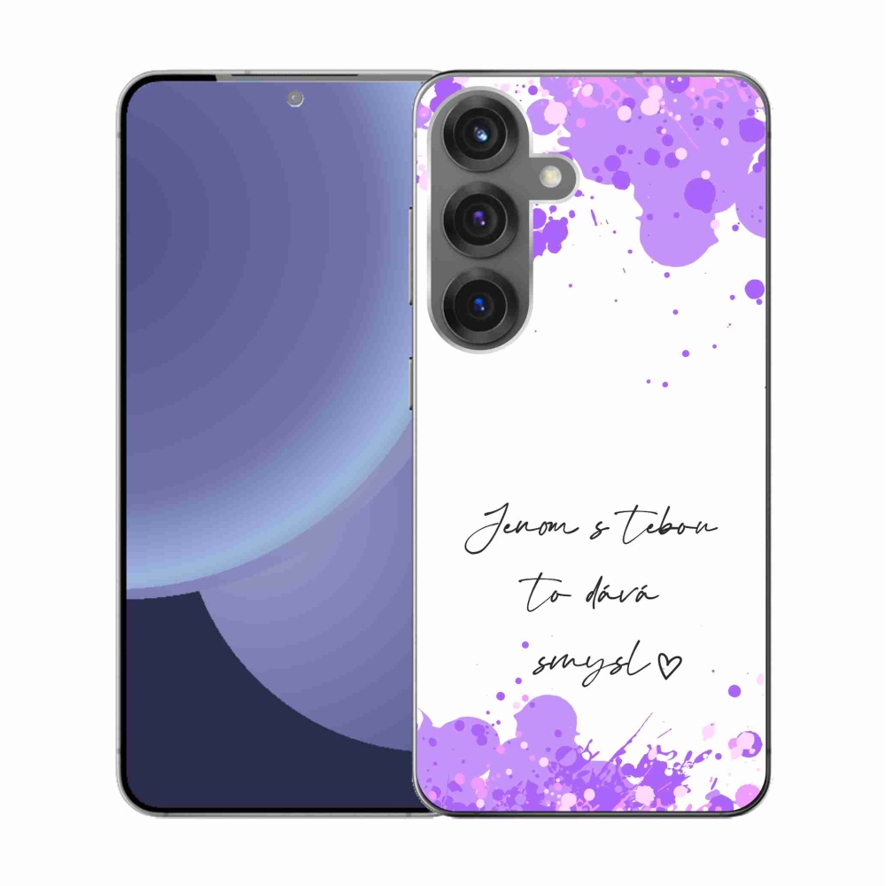 Gélový kryt mmCase na Samsung Galaxy S25 - zamilovaný text biele pozadie